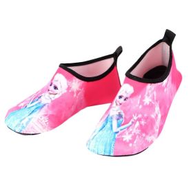 Marvel Spider-Man Boys Floor Socks Girls Frozen Elsa Children Outdoor Water Shoes Kids Diving Wading Shoes Beach Swimming Shoes (Shoe Size: 32-33(19.1cm insole), Color: Elsa-16)