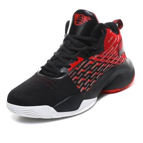 New Men's Basketball Sneakers Student Brand Basketball Shoes Boys Outdoor Designer High Top Sneakers (Color: Black, size: 43)