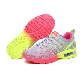 Casual Mesh Shoes Women Outdoor Breathable Soft Comfortable Fashion Jogging Fitness Running Colorful Air Cushion Sneakers Female (Color: Gray, size: 39)