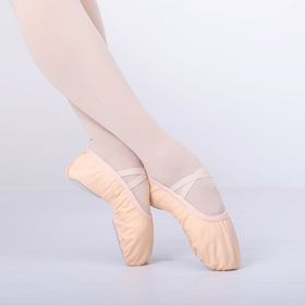 Girls Ballet Shoes Canvas Soft Sole Ballet Dance Slippers Children Practise Ballerina Shoes Woman Dance Shoes (Color: Flesh, size: 33 (20.5cm))
