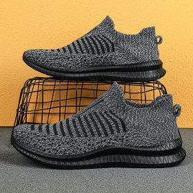 Men Shoes Lightweight Sneakers Men Fashion Casual Walking Shoes Breathable Slip on wear-resistant Mens Loafers Zapatillas Hombre (Color: Gray, size: 41)