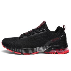New Arrival Men Walking Running Shoes Summer Breathable Outdoor Sport Training Sneakers for Men Big Size Athletic Trainers 2022 (Color: black red, size: 42)