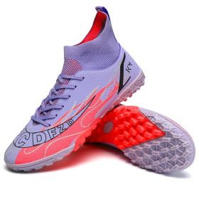 Quality Futsal American Football Boots Neymar Ultra Light Soccer Shoes Wholesaler Chuteira Campo Cleats Training Sneakers TF/AG (Color: 2286-TF-purple, size: 42)