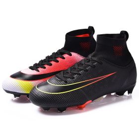 Quality Futsal American Football Boots Neymar Ultra Light Soccer Shoes Wholesaler Chuteira Campo Cleats Training Sneakers TF/AG (Color: 9086-FG-red balck, size: 44)
