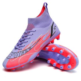 Quality Futsal American Football Boots Neymar Ultra Light Soccer Shoes Wholesaler Chuteira Campo Cleats Training Sneakers TF/AG (Color: 2286-AG-purple, size: 42)