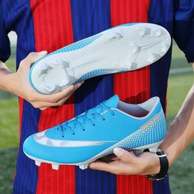 Quality Futsal American Football Boots Neymar Ultra Light Soccer Shoes Wholesaler Chuteira Campo Cleats Training Sneakers TF/AG (Color: 167-FG-blue, size: 36)