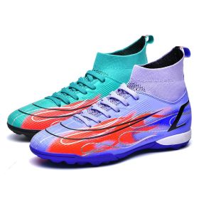 High Quality Soccer Shoes Mbappe Football Boots Futsal Chuteira Campo Cleats Men Training Sneakers Ourdoor Women Footwear TF/FG (Color: s1391-TF-moon purple, size: 37)