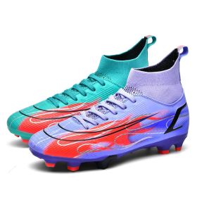 High Quality Soccer Shoes Mbappe Football Boots Futsal Chuteira Campo Cleats Men Training Sneakers Ourdoor Women Footwear TF/FG (Color: s1391-FG-moon purple, size: 45)
