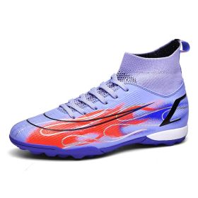 High Quality Soccer Shoes Mbappe Football Boots Futsal Chuteira Campo Cleats Men Training Sneakers Ourdoor Women Footwear TF/FG (Color: ss1391-TF- purple, size: 36)