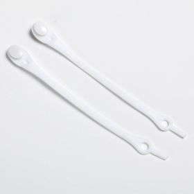 Silicone Shoelace Sneakers Laces Shoes Accessories Round Waterproof Elastic Shoelaces No Tie Lazy Shoe laces no laces (Color: 12pcs white)