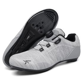 Cycling Sneaker Mtb Cleats Shoes Men Flat Pedal Bicycle Shoes Women Road Bike Boots Speed Sneakers Mountain Bike SPD Footwear (Color: light grey road, size: 40)