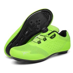 Cycling Sneaker Mtb Cleats Shoes Men Flat Pedal Bicycle Shoes Women Road Bike Boots Speed Sneakers Mountain Bike SPD Footwear (Color: green road, size: 46)