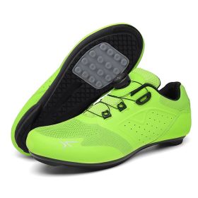 Cycling Sneaker Mtb Cleats Shoes Men Flat Pedal Bicycle Shoes Women Road Bike Boots Speed Sneakers Mountain Bike SPD Footwear (Color: green rubber, size: 40)