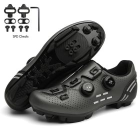 Ultralight Cycling Shoes Mtb Carbon Fiber Road Bike Boots Men Mountain Bicycle SPD Cleats Shoes Women Biking Speed Flat Sneaker (Color: grey mtb cleats, size: 48)