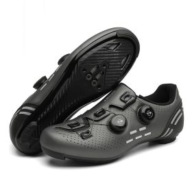 MTB Cycling Shoes Carbon Men Sports Route Cleats Road Bike Boots Racing Speed Sneaker Women Flat Spd Mountain Bicycle Shoes (Color: grey road, size: 37)