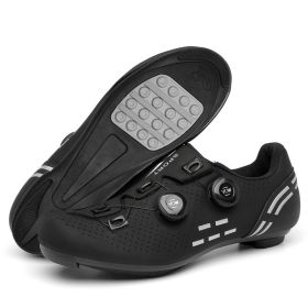 MTB Cycling Shoes Carbon Men Sports Route Cleats Road Bike Boots Racing Speed Sneaker Women Flat Spd Mountain Bicycle Shoes (Color: black rubber, size: 37)