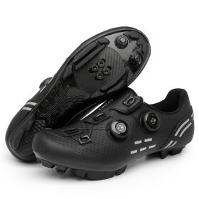 MTB Cycling Shoes Carbon Men Sports Route Cleats Road Bike Boots Racing Speed Sneaker Women Flat Spd Mountain Bicycle Shoes (Color: black mtb, size: 45)