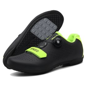 Men Cycling Sneaker Mtb Road Bike Shoes Speed Flat Sneakers Racing Women Self-locking Spd Cleats Shoes Mountain Bicycle Boots (Color: black rubber, size: 39)