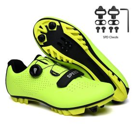 Road Bike Shoes Carbon Men Cycling Sneaker Mtb Self-Locking Cleats Bicycle Shoes Flat Speed Sneaker Women Racing Biking Footwear (Color: green mtb, size: 46)