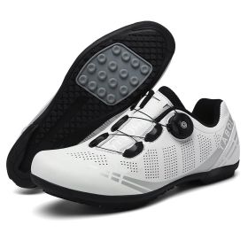 Outdoor Sports Cycling Shoes MTB Men Self-Locking Speed Sneaker Road Bike Boots SPD Cleats Mountain Bicycle Shoes Women Racing (Color: White, size: 40)