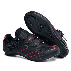Cycling Sneaker Men Mtb Shoes Self-Locking Cleat Road Bike Boots Flat Bicycle Speed Sneaker Racing Women SPD Pedal Cycling Shoes (Color: red road, size: 38)