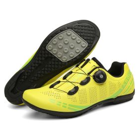 Outdoor Sports Cycling Shoes MTB Men Self-Locking Speed Sneaker Road Bike Boots SPD Cleats Mountain Bicycle Shoes Women Racing (Color: yellow rubber, size: 36)
