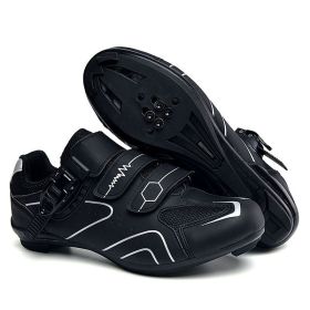 Cycling Sneaker Men Mtb Shoes Self-Locking Cleat Road Bike Boots Flat Bicycle Speed Sneaker Racing Women SPD Pedal Cycling Shoes (Color: silver road, size: 39)