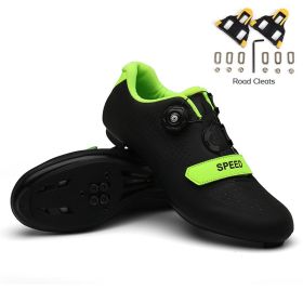 Men Cycling Sneaker Mtb Road Bike Shoes Speed Flat Sneakers Racing Women Self-locking Spd Cleats Shoes Mountain Bicycle Boots (Color: black road, size: 39)