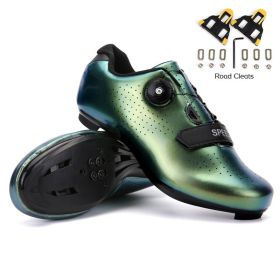 Men Cycling Sneaker Mtb Road Bike Shoes Speed Flat Sneakers Racing Women Self-locking Spd Cleats Shoes Mountain Bicycle Boots (Color: Gold, size: 43)