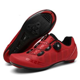 Outdoor Sports Cycling Shoes MTB Men Self-Locking Speed Sneaker Road Bike Boots SPD Cleats Mountain Bicycle Shoes Women Racing (Color: Orange, size: 38)