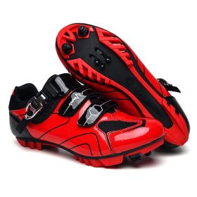 Cycling Sneaker Men Mtb Shoes Self-Locking Cleat Road Bike Boots Flat Bicycle Speed Sneaker Racing Women SPD Pedal Cycling Shoes (Color: red mtb, size: 47)