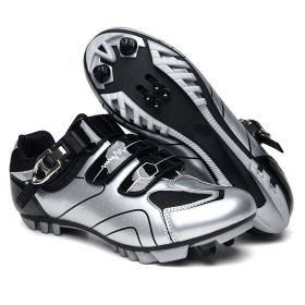 Cycling Sneaker Men Mtb Shoes Self-Locking Cleat Road Bike Boots Flat Bicycle Speed Sneaker Racing Women SPD Pedal Cycling Shoes (Color: grey mtb, size: 37)