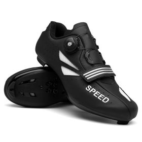 2022 Men Cycling Sneaker Mtb Flat Cleats Self-Locking Bicycle Shoes Women Road Bike Shoes Speed Racing Spd Mountain Bike Boots (Color: black road, size: 42)
