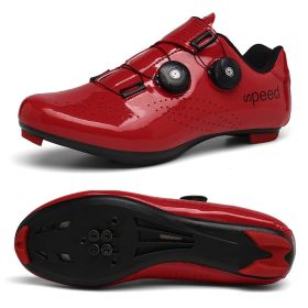 2022 Men Cycling Sneaker Mtb Flat Cleats Self-Locking Bicycle Shoes Women Road Bike Shoes Speed Racing Spd Mountain Bike Boots (Color: red road, size: 36)