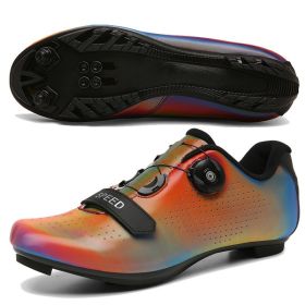 2022 Men Cycling Sneaker Mtb Flat Cleats Self-Locking Bicycle Shoes Women Road Bike Shoes Speed Racing Spd Mountain Bike Boots (Color: Color Red mtb, size: 42)