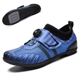 High Quality Men MTB Cycling Shoes Breathable Microfiber Bike Shoes Road Bicycle Shoes SPD Rubber Cleat Racing Cycling Snekaers (Color: Orange, size: 45)