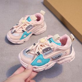Baby Toddler Shoes For Boys And Girls Breathable Mesh Kids Casual Sneakers Non-slip Children Sport Shoes Size 21-36 Tenis (Color: Pink, size: 23)