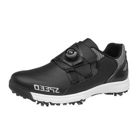 New Professional Golf Shoes Men Size 36-47 Luxury Golf Sneakers Comfortable Walking Footwears for Golfers Walking Shoes (Color: Black, size: 41)