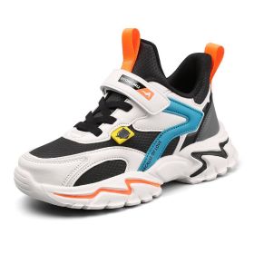 2022 New Children Shoes Boys Girls Casual Sneakers Breathable Knitting Mesh Toddler Shoes Fashion Infant Soft Comfortable Shoes (Color: Orange, size: 35 (Insole 21.5cm))