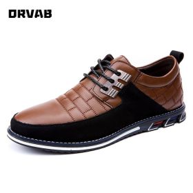 Designer Leather Shoes Men New Fashion Men Casual Shoes Breathable Lace-Up Moccasin Driving Shoes Male Wedding Formal Dress (Color: Auburn, size: 10.5)