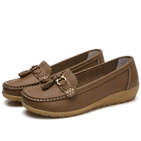 Fashion Casual Shoes Women Designer Colorful Loafers Luxury Brand Female Flats Sneakers Ladies Slip-on Moccasins Zapatos Mujer (Color: Khaki, size: 5)