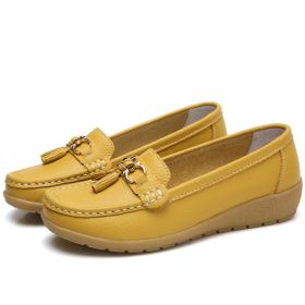 Fashion Casual Shoes Women Designer Colorful Loafers Luxury Brand Female Flats Sneakers Ladies Slip-on Moccasins Zapatos Mujer (Color: Yellow, size: 4)