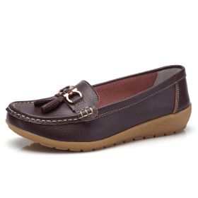 Fashion Casual Shoes Women Designer Colorful Loafers Luxury Brand Female Flats Sneakers Ladies Slip-on Moccasins Zapatos Mujer (Color: Coffee, size: 5)