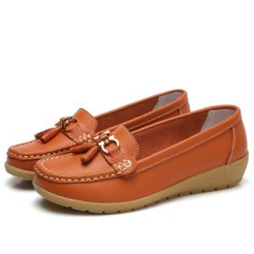 Fashion Casual Shoes Women Designer Colorful Loafers Luxury Brand Female Flats Sneakers Ladies Slip-on Moccasins Zapatos Mujer (Color: Orange, size: 4)