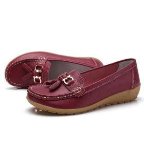 Fashion Casual Shoes Women Designer Colorful Loafers Luxury Brand Female Flats Sneakers Ladies Slip-on Moccasins Zapatos Mujer (Color: WINE RED, size: 7)