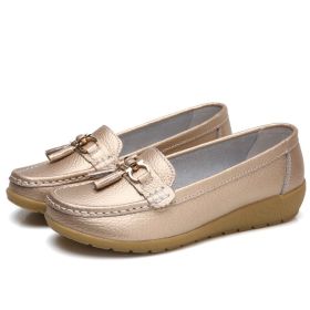 Fashion Casual Shoes Women Designer Colorful Loafers Luxury Brand Female Flats Sneakers Ladies Slip-on Moccasins Zapatos Mujer (Color: Gold, size: 11)