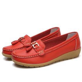 Fashion Casual Shoes Women Designer Colorful Loafers Luxury Brand Female Flats Sneakers Ladies Slip-on Moccasins Zapatos Mujer (Color: Red, size: 13)