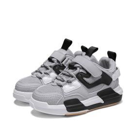 Size 28-38 Kids Toddler Shoes for Girls Breathable Denim Little Baby Casual Boys Sneakers Non-slip Children Sport Shoes Tenis (Color: Grey, size: 29)