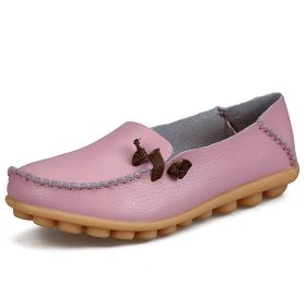 Women Flat Shoes Woman Fashion Women Slip On Shoes Leather Soft Walking Shoes Lightweight Woman Loafers Home Shoes Zapatos Mujer (Color: Pink, size: 9)