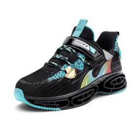 Big Children Running Shoes Boys Sneakers Spring Autumn Breathable Shoes Kids Sport Shoes Light Outdoor Hollow Sole Tenis Shoes (Color: black sneakers boys, size: 29)